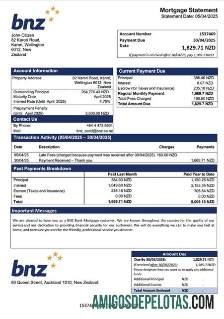 Premium Selandia Baru BNZ bank Hipotik laporan Word and PDF templat