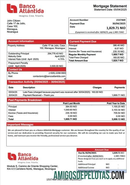 Berkualitas Nikaragua Banco Atla╠üntida Hipotik laporan Word and PDF templat