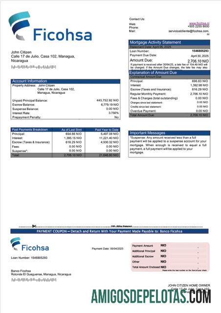 Berkualitas Nikaragua Banco Ficohsa Hipotik laporan Word and PDF templat