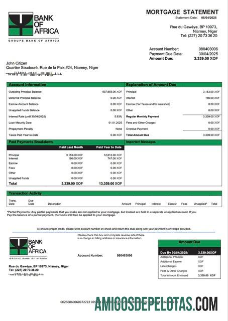 Premium Niger bank of Africa Hipotik laporan Word and PDF templat