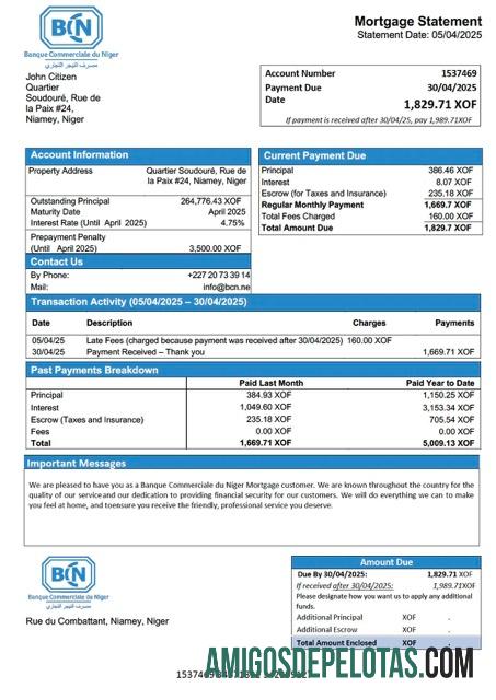 Realistis Niger Banque Commerciale du Niger┬á(BCN) Hipotik laporan Word and PDF templat