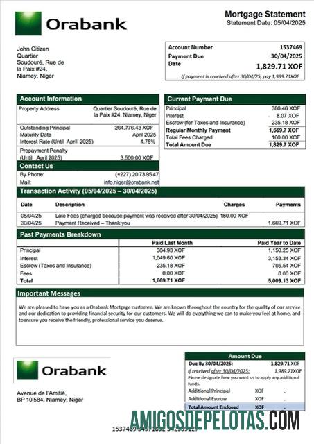 Realistis Niger Orabank Hipotik laporan Word and PDF templat