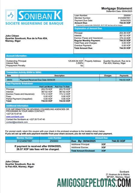 Berkualitas Niger Sonibank Hipotik laporan Word and PDF templat