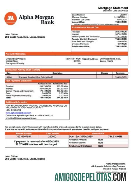 Berkualitas Nigeria Alpha Morgan bank Hipotik laporan Word and PDF templat