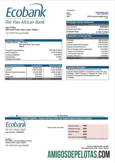 Berkualitas Nigeria Ecobank Hipotik laporan Word and PDF templat