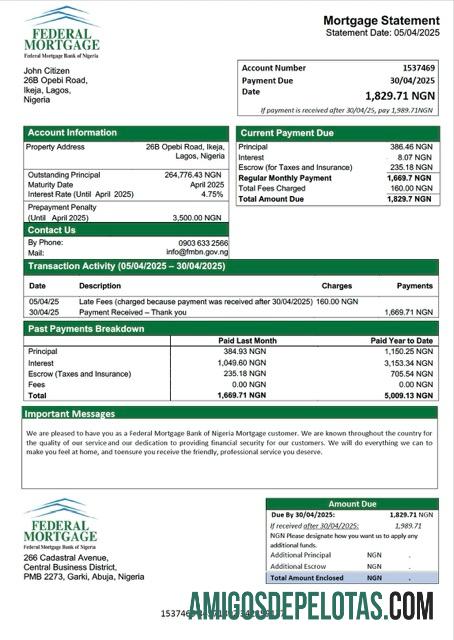 Berkualitas Nigeria Federal Hipotik bank of Nigeria Hipotik laporan Word and PDF templat