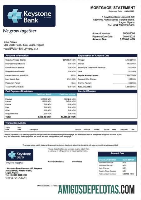 Dapat Diedit Nigeria Keystone bank Hipotik laporan Word and PDF templat