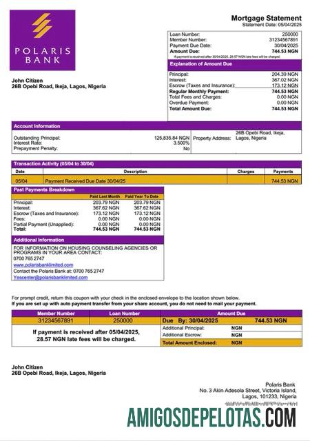Premium Nigeria Polaris bank Hipotik laporan Word and PDF templat