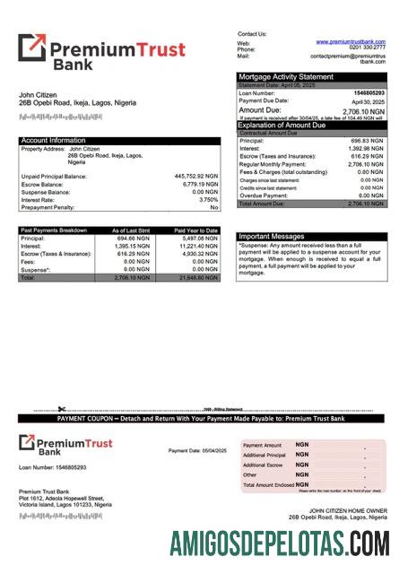 Premium Nigeria Premium Trust bank Hipotik laporan Word and PDF templat