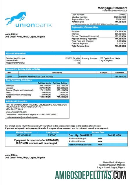 Realistis Nigeria serikat bank of Nigeria Hipotik laporan Word and PDF templat