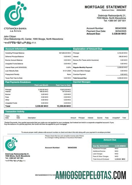 Dapat Diedit Makedonia Utara Stopanska Banka AD Bitola Hipotik laporan Word and PDF templat