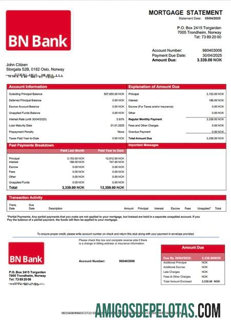 Berkualitas Norwegia BN bank Hipotik laporan Word and PDF templat