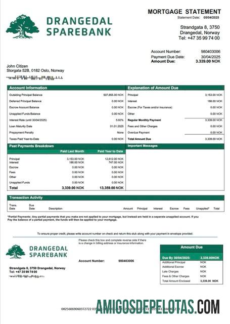 Berkualitas Norwegia Drangedal Sparebank Hipotik laporan Word and PDF templat