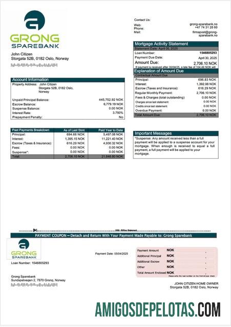 Berkualitas Norwegia Grong Sparebank Hipotik laporan Word and PDF templat