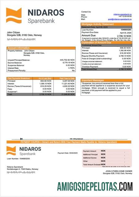 Berkualitas Norwegia Nidaros Sparebank Hipotik laporan Word and PDF templat