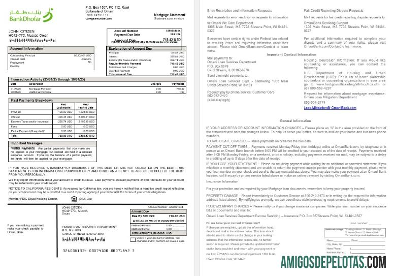 Omani bank Dhofar Hipotik laporan in Word and PDF format makering