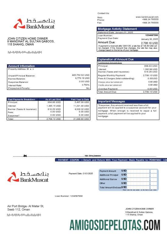 Omani bank Muscat Hipotik laporan in Word and PDF format desain