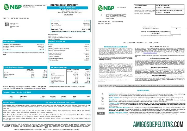 Pakistan NBP Hipotik Pinjaman laporan in Word and PDF format , 8 1 2 desain