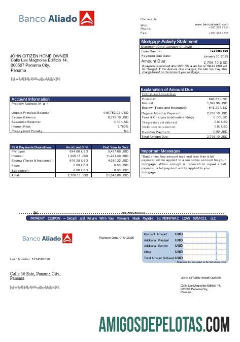 Panama Banco Aliado Hipotik laporan in Word and PDF format templat