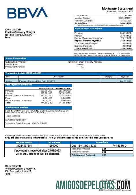 Peru Banco de Comercio Hipotik laporan in Word and PDF format desain