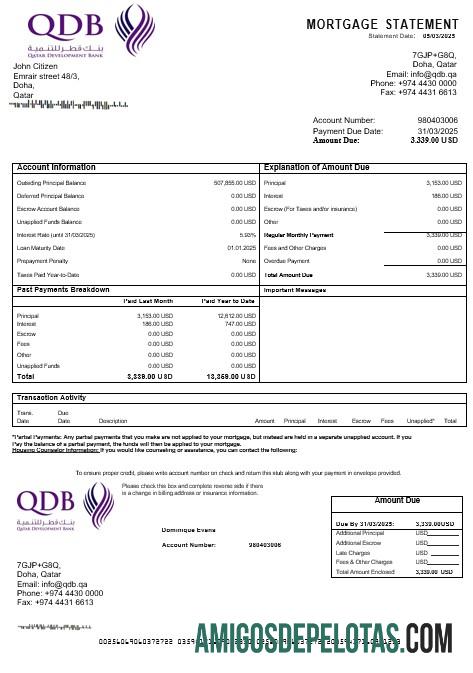 Qatar Development bank Hipotik laporan in Word and PDF format desain