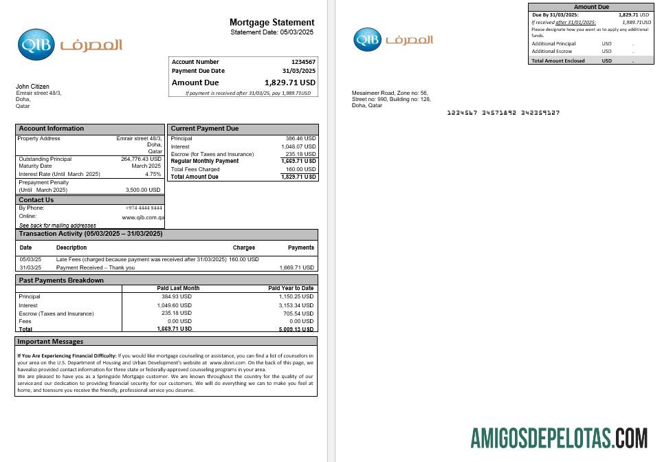Qatar Islamic bank Hipotik laporan in Word and PDF format sampel
