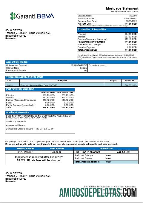 Rumania Garanti BBVA Hipotik laporan in Word and PDF format sampel
