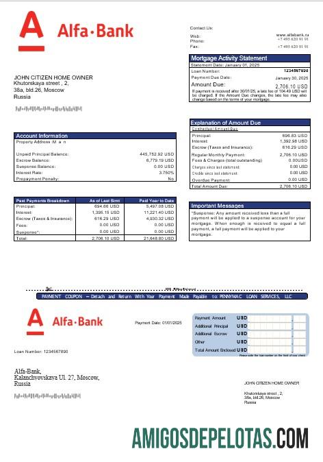 Rusia Alfa bank Hipotik laporan in Word and PDF format pratinjau