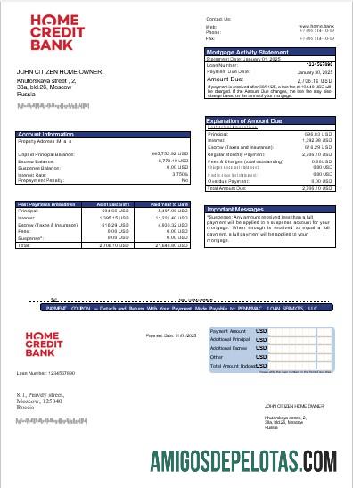 Rusia Home Kredit bank Hipotik laporan in Word and PDF format desain