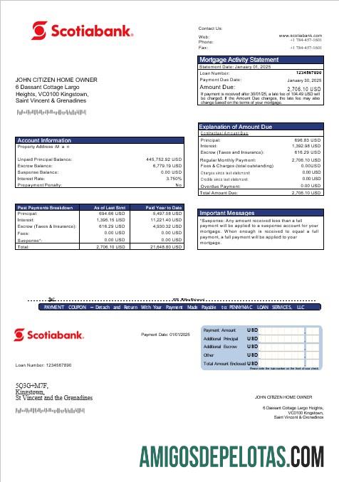 Saint Vincent and The Grenadines Scotiabank Hipotik laporan in Word and PDF format pratinjau
