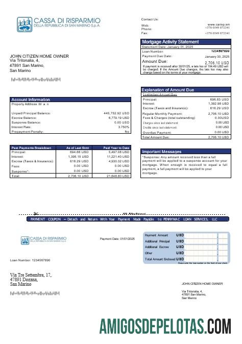 San Marino Cassa di Risparmio bank Hipotik laporan in Word and PDF format desain