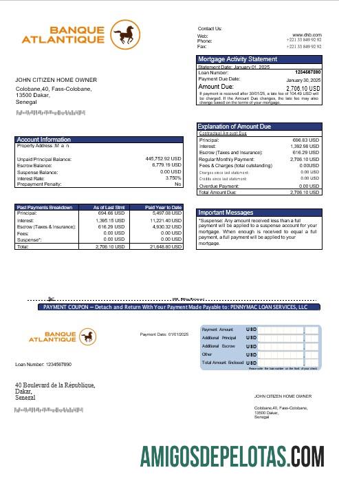 Senegal Banque Atlantique Hipotik laporan in Word and PDF format makering
