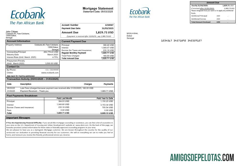 Senegal Ecobank Hipotik laporan in Word and PDF format makering