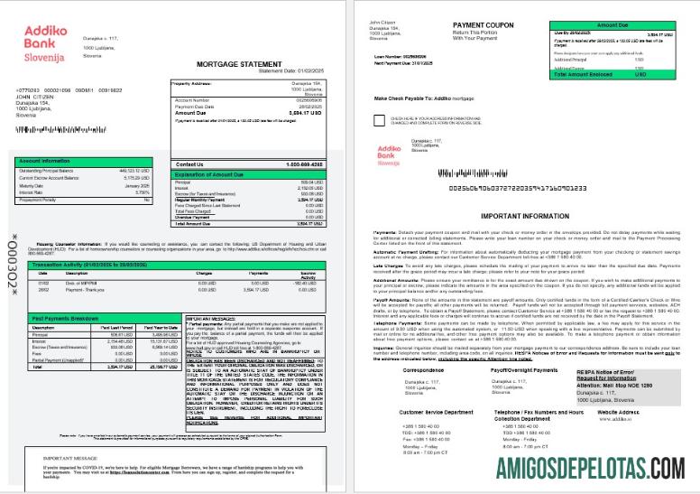 Slovenia Addiko bank Hipotik laporan in Word and PDF format 1 2 makering