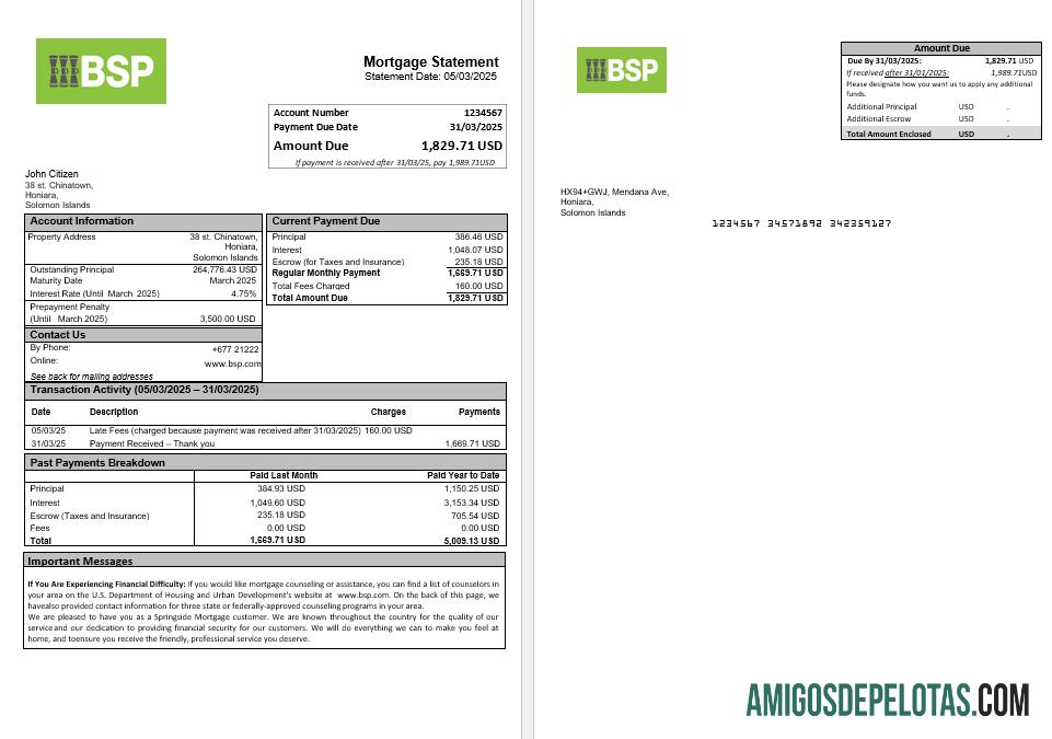 Kepulauan Solomon BSP bank Hipotik laporan in Word and PDF format sampel