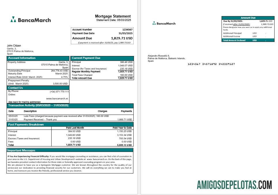 Spanyol Banca March Hipotik laporan in Word and PDF format desain