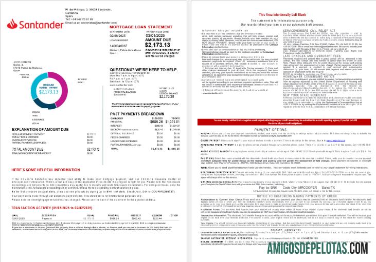 Spanyol Santander bank Hipotik laporan in Word and PDF format 1 2 desain