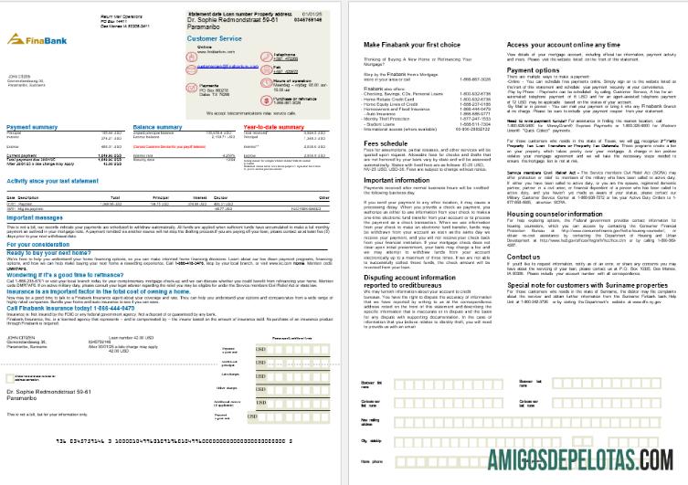 Suriname Finabank bank Hipotik laporan in Word and PDF format, 2 pages pratinjau