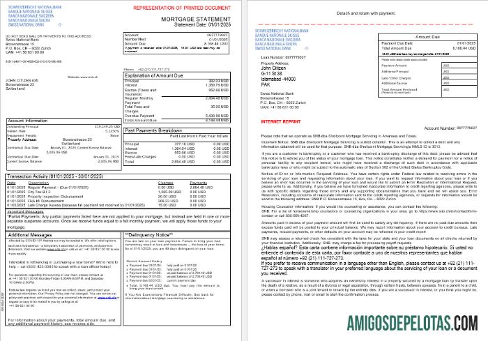 Swiss Swiss nasional bank SNB Hipotik laporan in Word and PDF format, 3 pages 1 2 templat