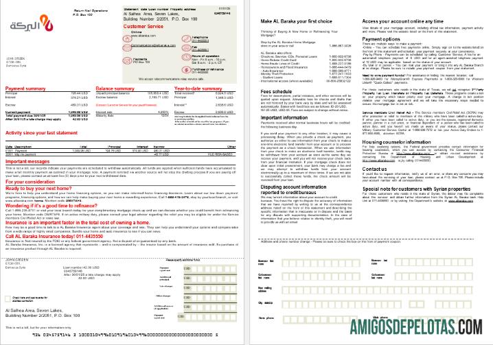 Syrian Al Baraka bank Hipotik laporan in Word and PDF format, 2 pages makering