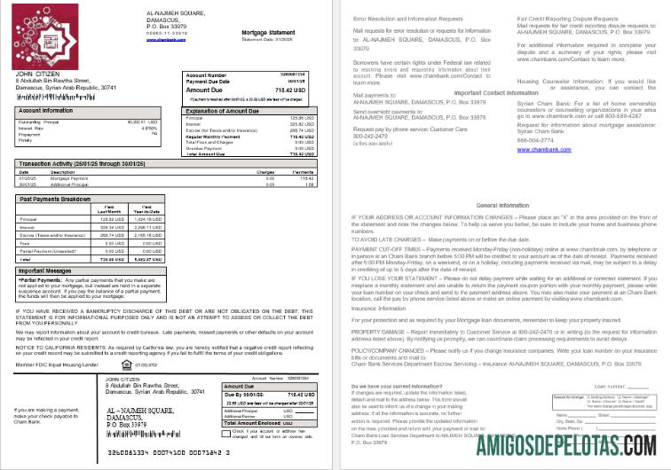 Syrian Cham bank Hipotik laporan in Word and PDF format templat