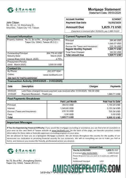 Taiwan Land bank of Taiwan bank Hipotik laporan in Word and PDF format pratinjau