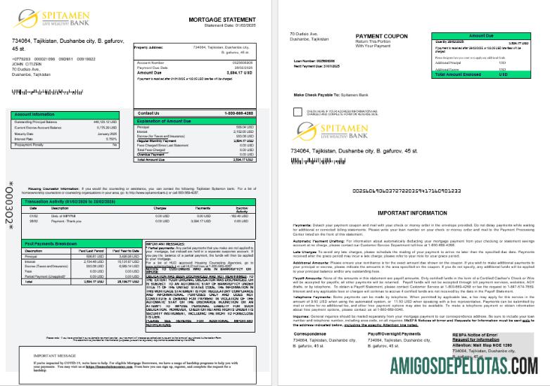 Tajikistan Spitamen bank Hipotik laporan in Word and PDF format 1 2 sampel