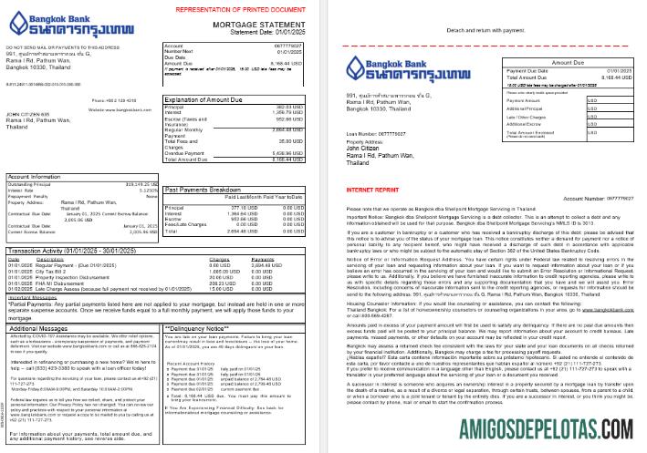 Thailand Bangkok bank Hipotik laporan in Word and PDF format, 3 pages 1 2 pratinjau
