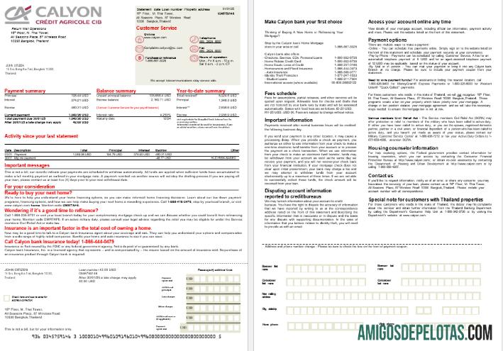 Thailand Caylon bank Hipotik laporan in Word and PDF format, 2 pages sampel