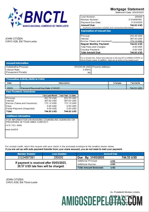 Timor Leste BNCTL bank International Hipotik laporan in Word and PDF format desain