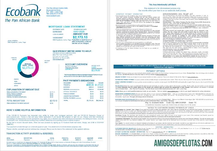 Togo Ecobank bank Hipotik Pinjaman laporan in Word and PDF format , 4 pages 1 2 templat