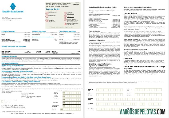 Trinidad dan Tobago Republic bank Hipotik laporan in Word and PDF format, 2 pages pratinjau
