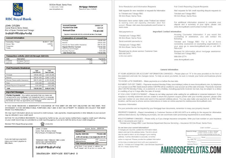 Trinidad dan Tobago Royal Citizens Bankmortgage laporan in Word and PDF format sampel