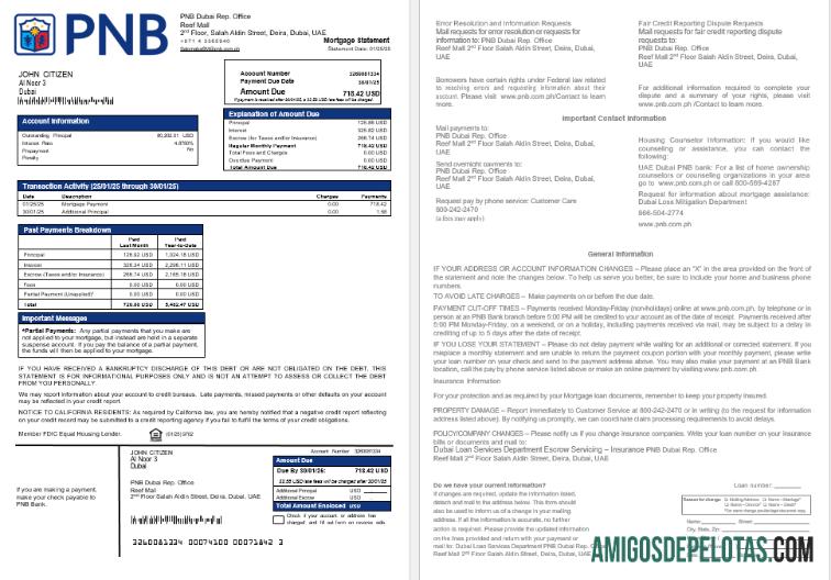 UEA Dubai PNB bank Hipotik laporan in Word and PDF format makering